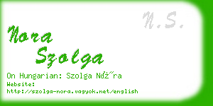 nora szolga business card